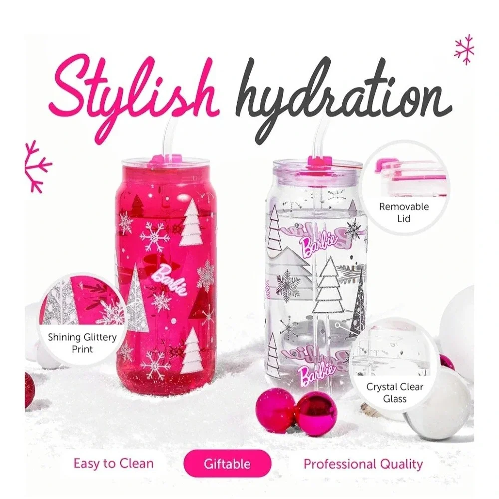 Barbie Christmas Drinking Glasses Set of 2 – 20oz Tumblers Dragon‎ Glassware